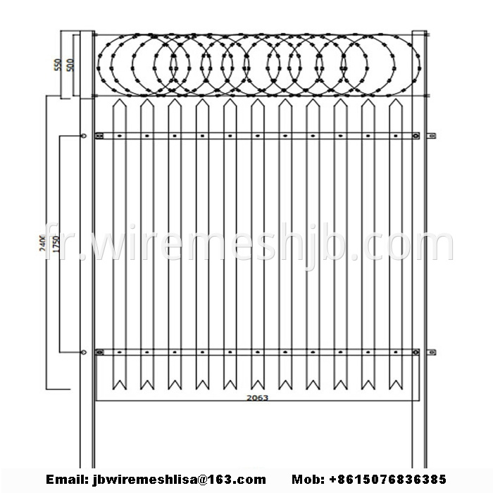 Powder Coated Palisade Fence Panels